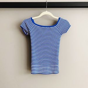 MADEWELL blue & white striped shirt
